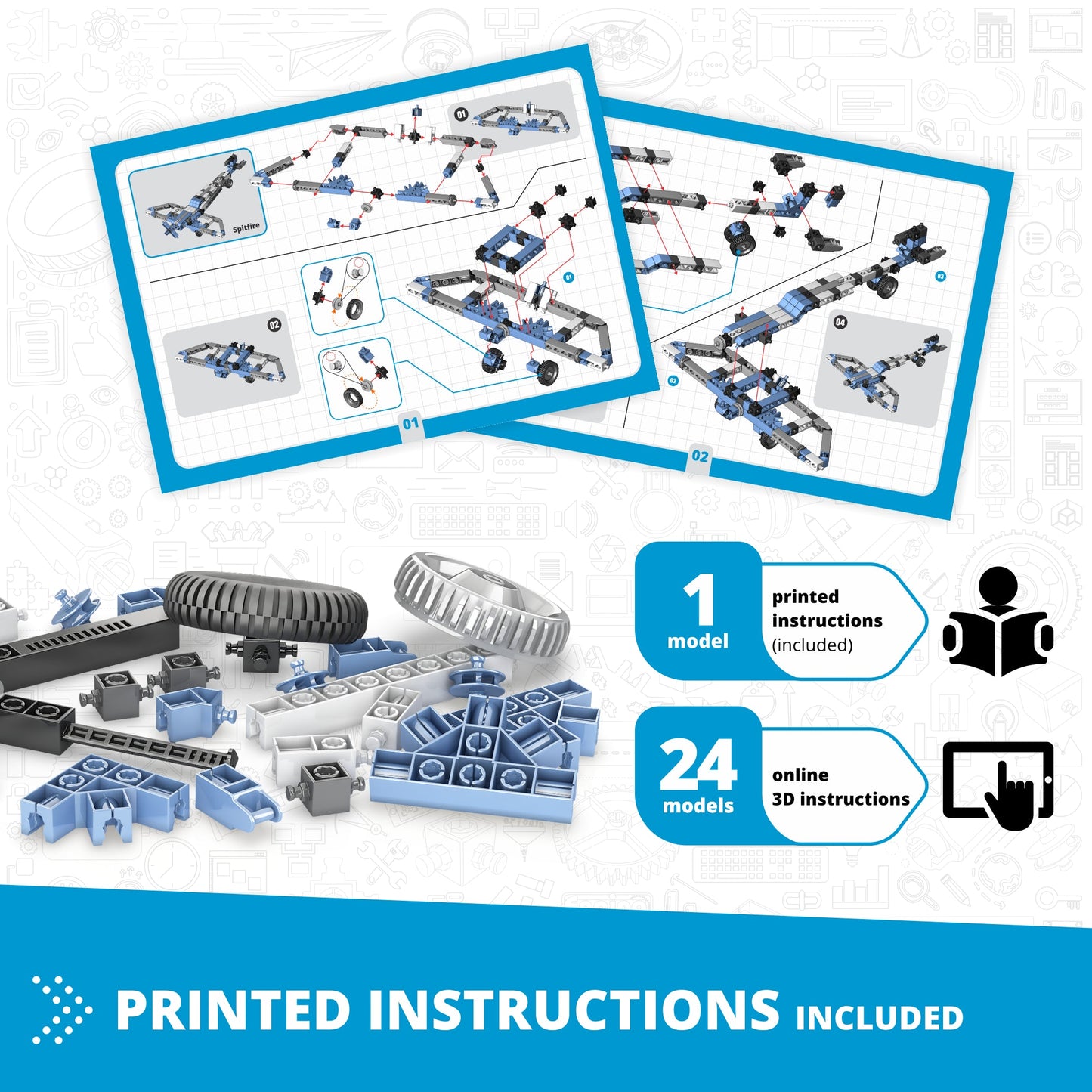 Engino Creative Builder: 25-teiliges Multimodell-Set – STEM-Technikspielzeug für Kinder ab 6 Jahren (25 Modelle zum Bauen)