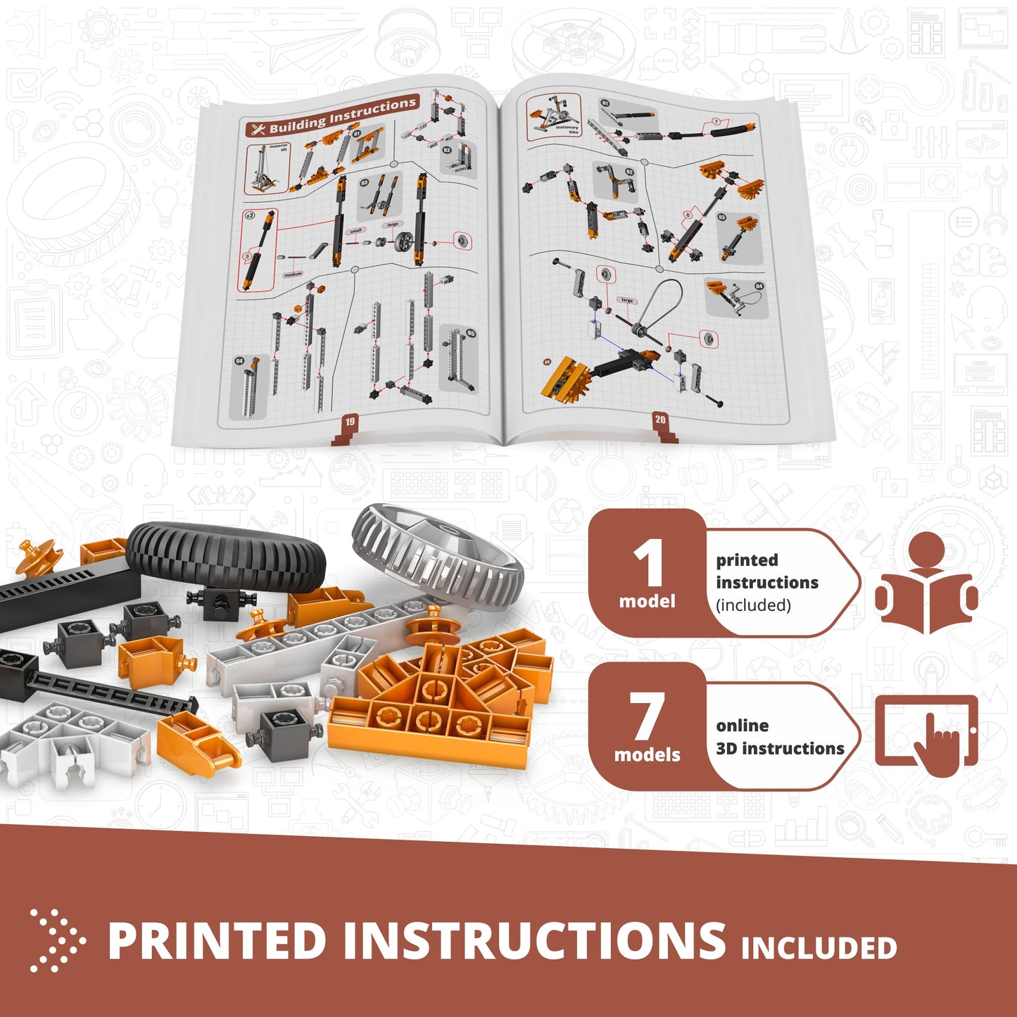 Engino Discovering STEM Mechanics Flaschenzug-Set – Konstruktionsspielzeug für Kinder ab 9 Jahren (8 Modelle zum Bauen)