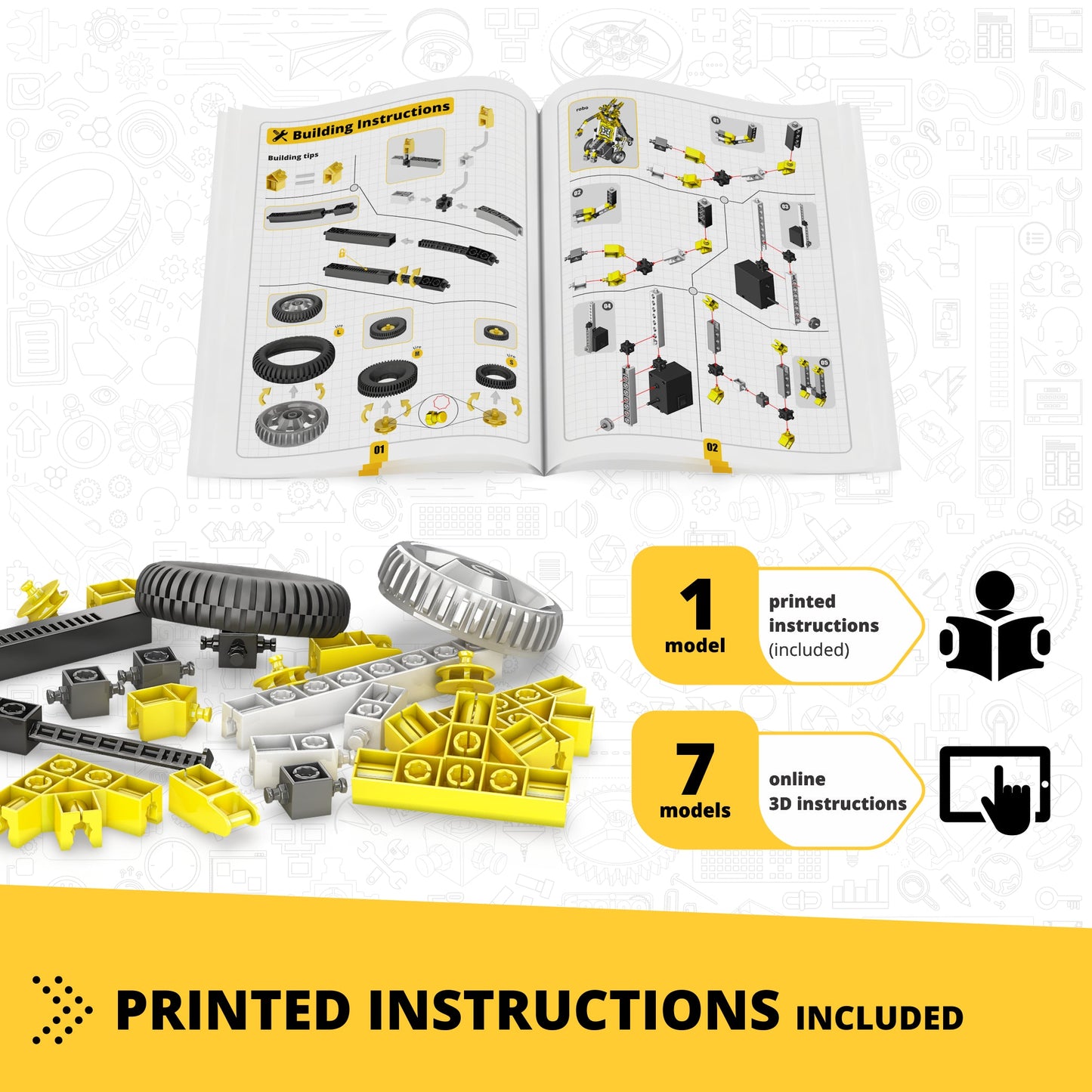 Engino Discovering STEM Robotics Set – Mini ERP 2.0 Bauen und Programmieren von Robotern mit Codierung für Kinder ab 9 Jahren (8 Modelle zum Bauen)
