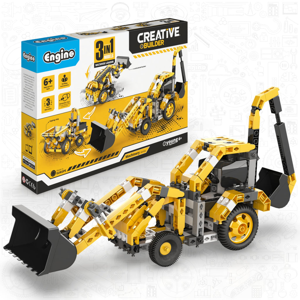 Creative Builder: Backhoe Loader Machinery set