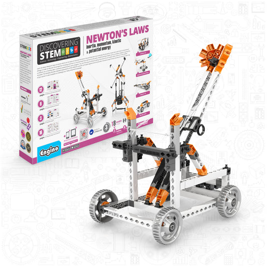 Engino Discovering STEM Newton’s Laws of Inertia, Kinetic & Potential Energy Set – Building Toys for Kids Ages 9+ (8 Models to Build)