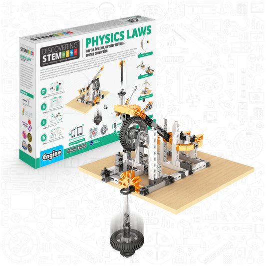 Engino Discovering STEM Physics Laws Set – Learning Inertia, Friction, Circular Motion & Energy Conservation Toys for Kids Ages 9+ (6 Models to Build)