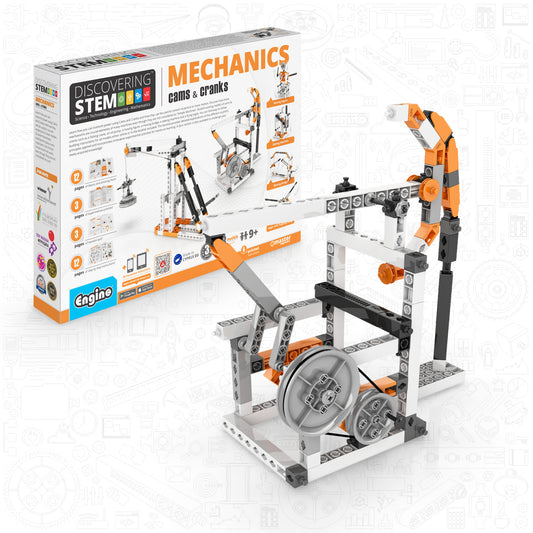 Engino Discovering STEM Mechanics Set – Cams & Cranks Toys for Kids Ages 9+ (8 Models to Build)