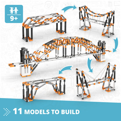Engino Discovering STEM Architecture Set – Bauen Sie den Eiffelturm und die Sydney Bridge: Technisches Spielzeug für Kinder ab 9 Jahren (11 Modelle zum Bauen)