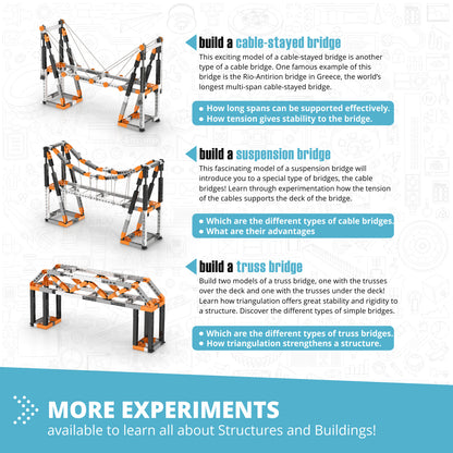 Engino Discovering STEM Architecture Set – Bauen Sie den Eiffelturm und die Sydney Bridge: Technisches Spielzeug für Kinder ab 9 Jahren (11 Modelle zum Bauen)