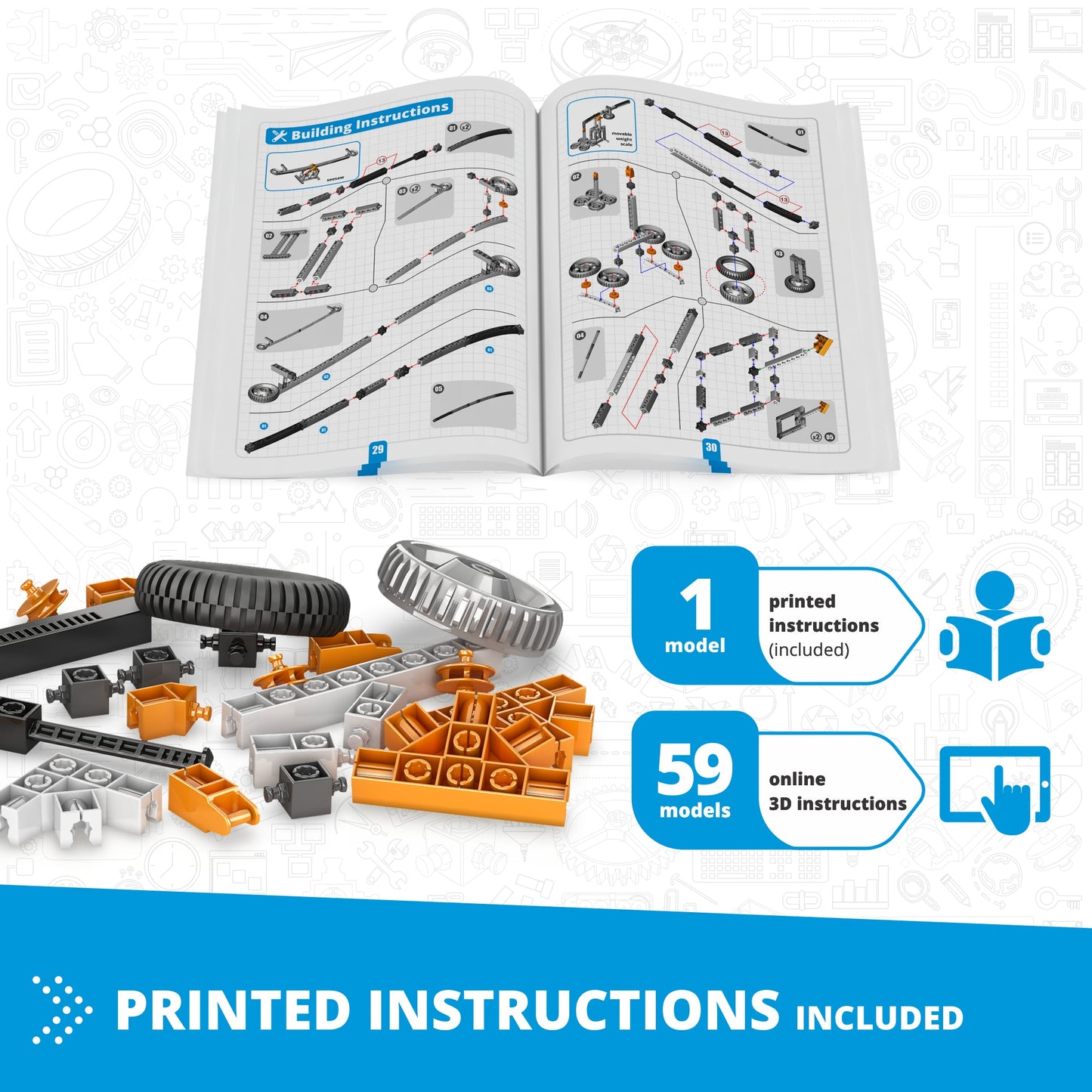 Engino Simple Machines Set, Bausatz für junge Erfinder, MINT-Projekte für Kinder ab 9 Jahren
