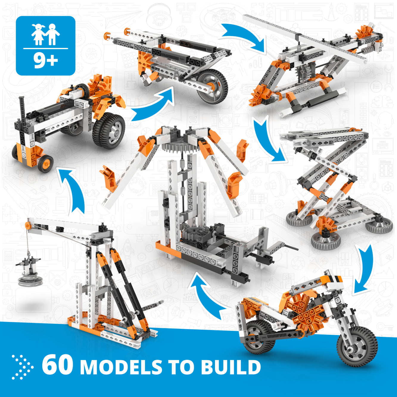 Engino Simple Machines Set, Bausatz für junge Erfinder, MINT-Projekte für Kinder ab 9 Jahren