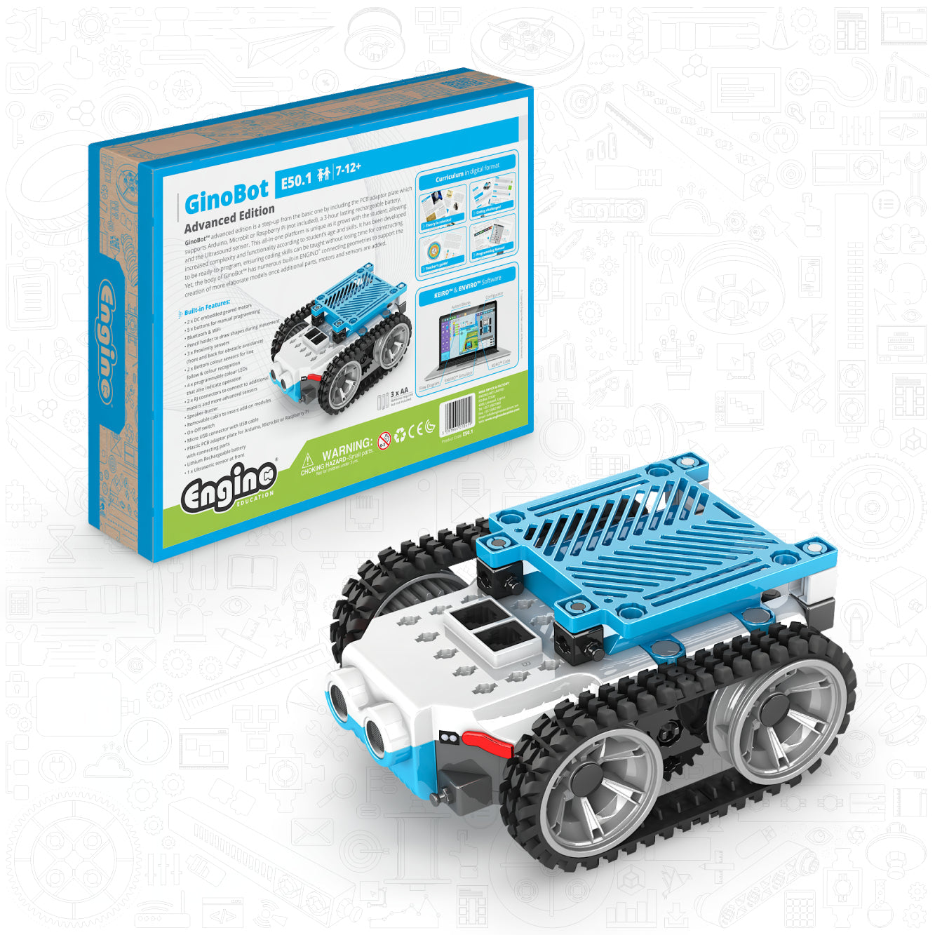 GINOBOT Advanced Edition (with ultrasound and rechargeable battery and PCB adaptor plate - in carton box)