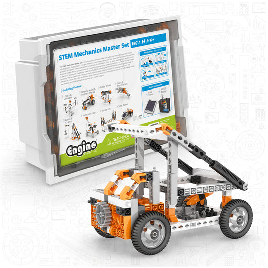STEM Mechanics Master Set (in plastic tub, including the subjects of Simple Machines, Structures and Newton's laws)